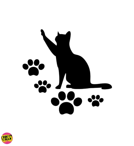 Crafty screen cat stencil