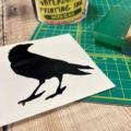 Raven black waterbased ink print swatch