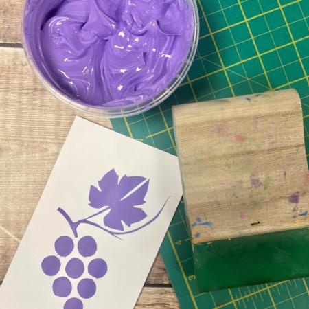 Grape purple waterbased ink with swatch