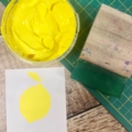 lemon yellow waterbased ink with swatch