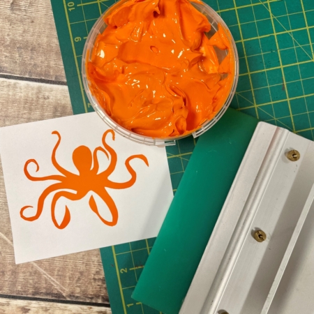 octopus orange swatch flat lay
