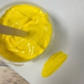 Quacking Yellow Waterbased Ink, lid open with colour swatch