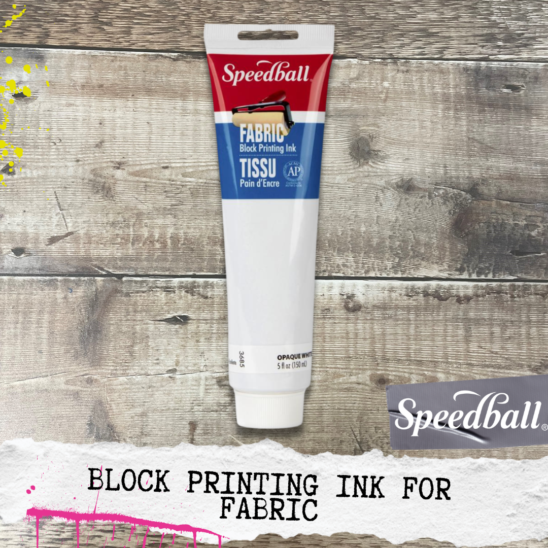 SPEEDBALL FABRIC BLOCK PRINTING INK OPAQUE WHITE - Crafty Screen