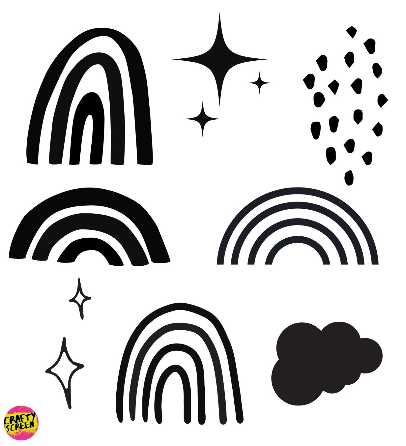 Rainbow Stencil Template Crafty Screen